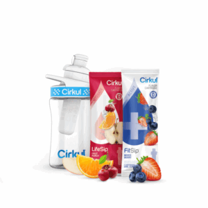 Starter Kit: 12oz. Plastic Bottle. Lid. & 2 Cartridges