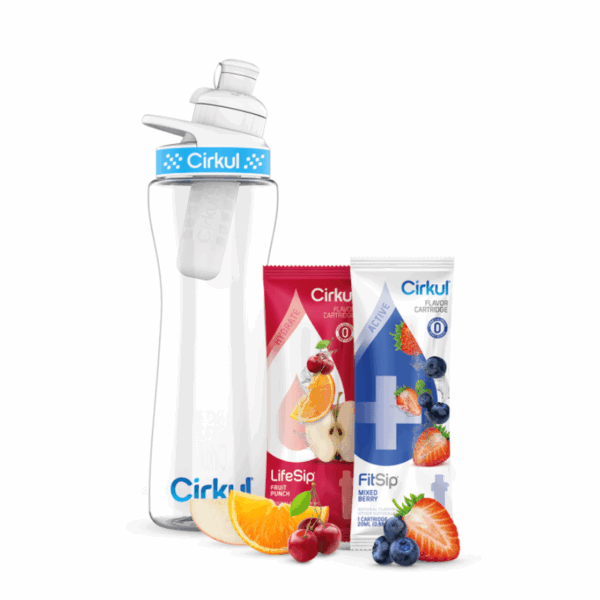 Starter Kit: 22oz. Plastic Bottle. Lid. & Cartridges