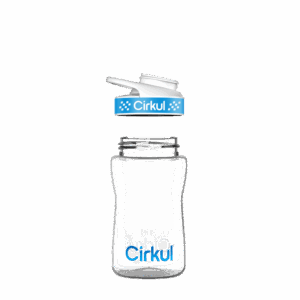12oz. Plastic Bottle with Blue Comfort Grip Lid