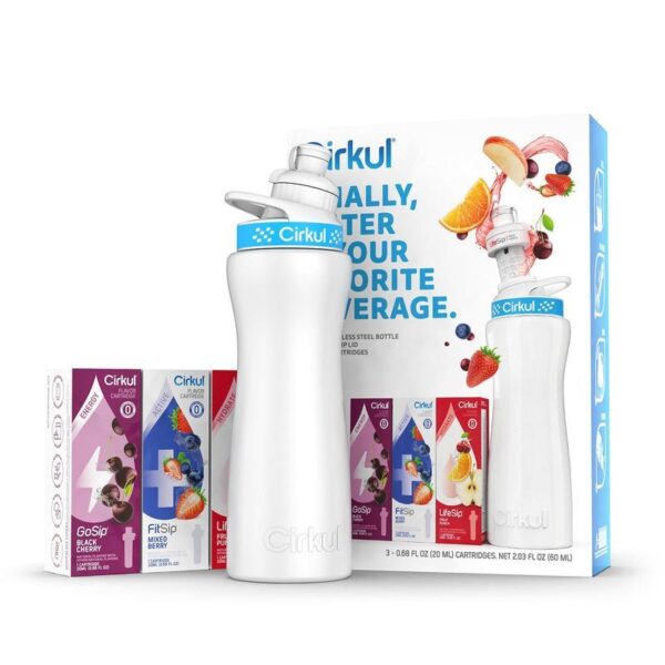 Starter Kit: 22oz. Stainless Steel Bottle. Lid. & 3 Cartridges - Image 2