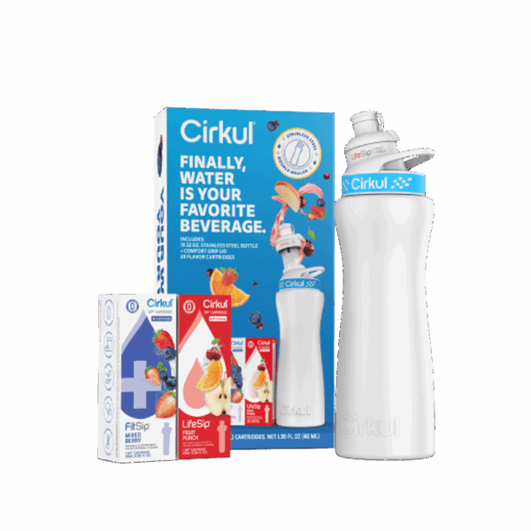 22oz. White Stainless Steel Bottle Starter Kit